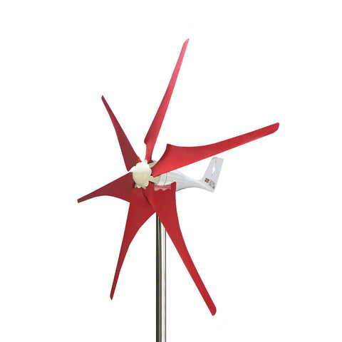 Small Wind Turbine Wheel Hub And Cap Kit For 17mm Shaft Durable Metal Hub 3 5 Or 6 Blade Configs Red Blades On Tower