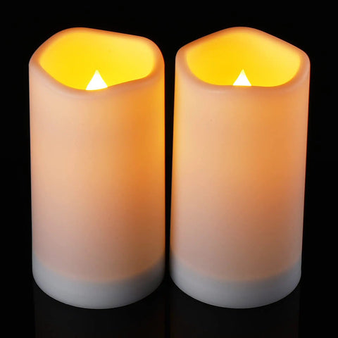 Solar Flameless Candles Outdoor Waterproof Led Lantern Lights Dusk To Dawn Flicker Reusable 3D Wick Candles glowing