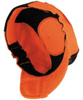 Flame Resistant Welding Cap With Wide Neck Bill Sweat Absorbing Padding FR Cotton Safety Hat For Welders Orange And Black Secure Fit