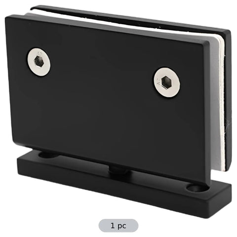 Heavy Duty Frameless Shower Door Hinge With Sleek Matte Black Finish Bulletproof 304 Stainless Steel Pivot Clamp built tough for wet bathrooms