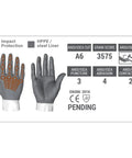 Diagram of Cut Resistant Impact Protection Breathable Work Gloves Chrome SLT Series 4073 Large with impact ratings and certifications.