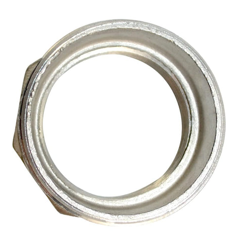 Top view of male to female NPT thread reducer adapter bushing for pipe fittings stainless steel 304 heavy duty 150 psi connector