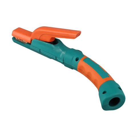 Durable 800 Amp Welding Stinger Electrode Clamp With Ergonomic Curved Handle offers comfort for lefty or righty users.