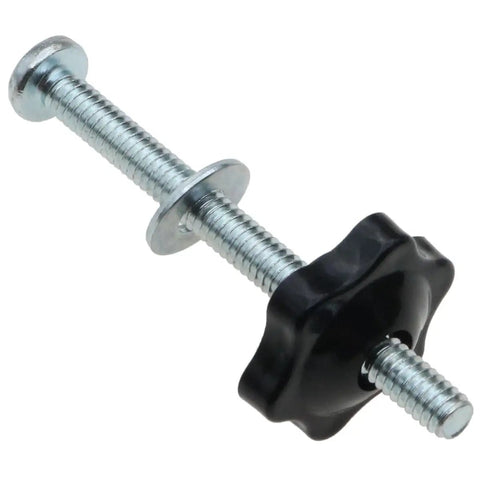 Eight Set T Track Knob Kit With Heavy Duty Galvanized Iron Screws And Black Hex Nuts Plus Galvanized Washers For Woodworking Fixtures