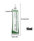 Flux Paste For Soldering, 15ml Oxidation Busting Solder Flux For Electronics Repair in green tube with dimensions