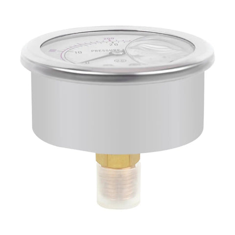 Pro Grade 3 Gauge Hydraulic Accumulator Nitrogen Fill Kit With Multi Adapter And Six Couplings, single pressure gauge close-up