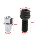 Heavy Duty Alloy Wheel Nuts Compatible With Audi A4 A6 A8 TT Locking Lug Bolt Screws Kit For OE 8D0601139F Strong And Secure Hold, 2.1cm black lock nut and 3.2cm silver bolt