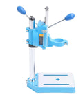 Heavy Duty Electric Drill Stand Precision Machined Rotatable Mini Drill Press For Wood Plastic with blue handles and solid base