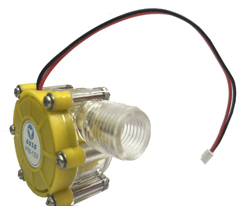 DIY Micro Hydroelectric 10W Water Turbine Generator For Off Grid Power, 12V DC Output For LED Lighting And Phone Charging, Three Quarters Inch NPT Thread Compatible Water Flow Generator, Durable Yellow.