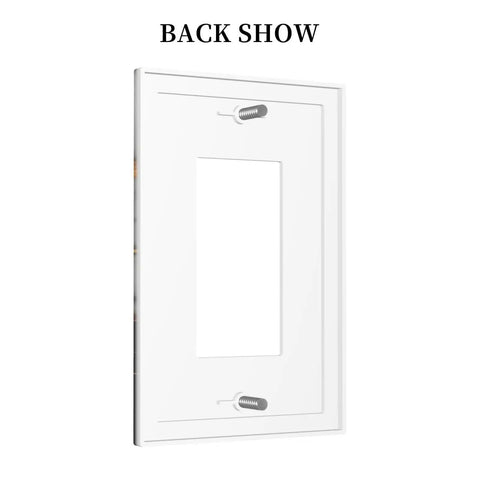 Back view of Fresh Black Gold Marble Decorative Outlet Covers And Single GFCI Switch Plates One Gang Rocker Wall Accents.