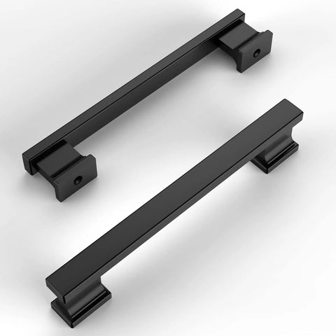 Modern Matte Black Cabinet And Drawer Pulls 10 Pack 5 Inch Center To Center Kitchen Hardware showing sleek design and sturdy zinc alloy material.
