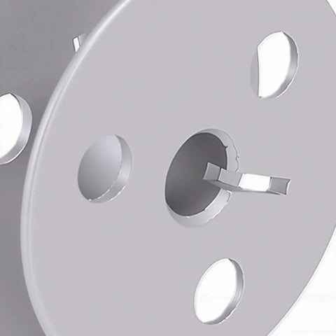 Top Shelf 4 Hole Aluminum Bobbin For Industrial Sewing Machine Direct Replacement For Durkopp 1767 767 867 887 showing detailed spindle design.