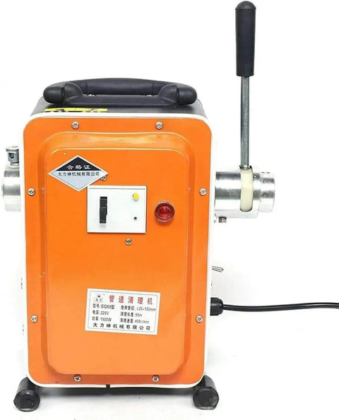 Hella Powerful Cordless Drain Cleaner Machine With 5M Flexible Spring Auger, compact orange design for tackling clogs.