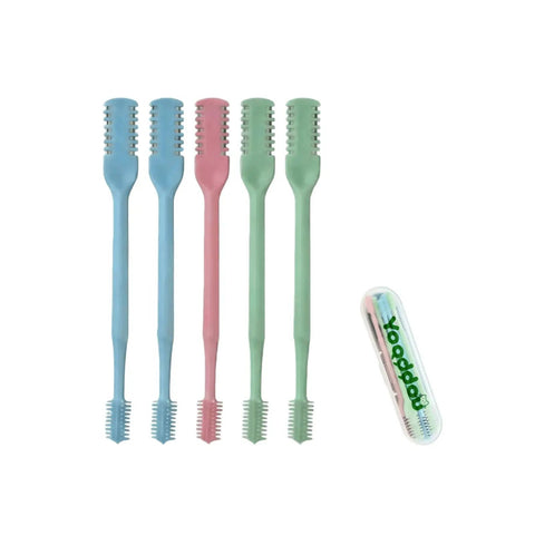 Two In One Nasal Hair Cutter Set For Men And Women With 360 Degree Rotating Manual Nose Trimmer And Soft Cleaning Brush Portable Design