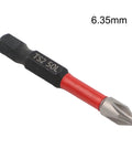 10 Piece Impact Driver Bit Set 50mm PH2 Screwdriver Bits T30 T40 Torx High Hardness HRC62 Metal Construction Kit Tools For Heavy Duty Jobs, 6.35mm bit