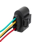 Close-up of VW Ignition Coil Harness Connector with colored wires, part of the Connector Kit 4 Pack with Heat Shrink Butt Connectors