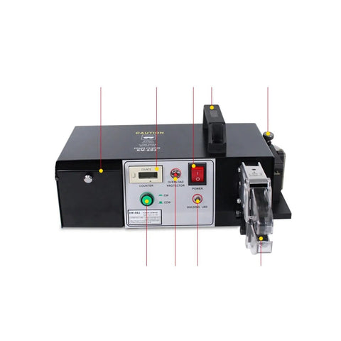 Aoxhugb Em-6B2bc Electric Terminal Crimping Machine For Non- Welded Wires, black with control panel and adjustable die.