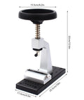 Adjustable Watch Case Back Opener Bench Tool for screw down snap off covers, silver and black, measurement labels visible