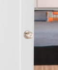 Coastal Style Door Knob With Lock For Bedroom Or Bathroom No Fuss Install Fits 1 3 8 To 1 3 4 Inch Doors Satin Nickel Finish Brass Core