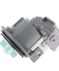 Direct Replacement Drain Pump Motor For Swan Washing Machine Delivers Quiet High Flow Water Removal Easy Install Space Saving Design Reliable Durability For Top Load And Compact Laundry Systems gray plastic replacement pump motor, angled view