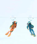 Two Pack Floating Diver Aquarium Decorations Cute Cartoon Fish Playmate That Glows In The Dark Includes Floating Balls And String For Easy Tank Setup Fun Kid Friendly Tank Accessories."