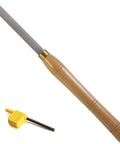 Badass 16 Inch Woodturning Rougher With Carbide Tipped Lathe Chisel And 15mm R150 Square Indexable Insert displayed with yellow tool.