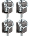Badass Heavy Duty Trailer Gate Spring Latch Assembly Weld On Five Eighth Inch Steel Tube Build for Toughest Haul Jobs, four steel latches with spring pins.