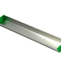 Pro Grade Aluminum 12 Inch Emulsion Scoop Coater Tool For Silk Screen Printing Durable Go-To Screen Coating Tool For Even Emulsion Coverage In US Stock Today, angled view of aluminum body with plastic ends