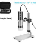 Heavy Aluminum Microscope Stand For USB Digital Microscopes Adjustable Support Fits 1 To 1.4 Inch Diameter Tubes, with carrying case