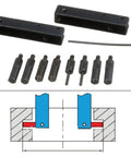 Kopinma Digital Caliper Accessories Set for Versatile Measurement Heads, six black measurement heads with clamps and an Allen wrench.