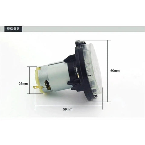 Compact 24 Volt Air Motor Perfect For Industrial Heat Electric Drills High Performance Fan Blower Fitting And Heat Welder Torch Gear Up With This Durable Single Piece Unit Today - side view with dimensions shown.