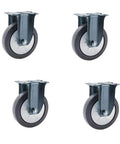 Hardcore Heavy Duty Caster Wheels Set Of 4 With Smooth Operator Rubber Treads And Zero Hassle Dual Lock Brakes Easy Glide Swivel Action