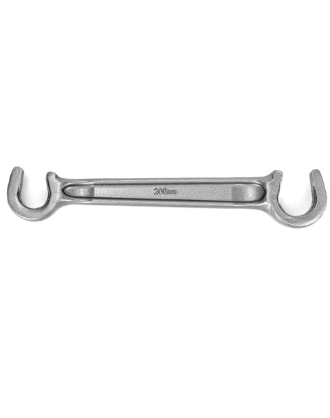Heavy Duty Valve Wheel Wrench With Dual Ends For Eleven Sixteenths And One Inch Sizes, Steel Construction, Easy Grip