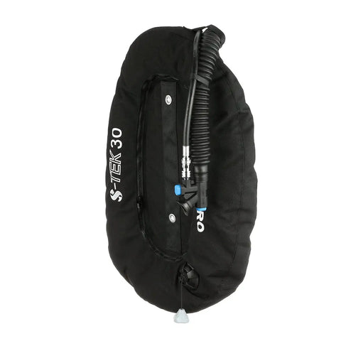 Donut Wing For Technical Scuba Diving With 30 Lb Lift, Includes Inflator Hose And K-Style BPI, 1000D Cordura Outer Shell, Black