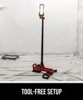 Compact Collapsible Tower Work Light With Foot Pedal Switch Hella Bright 12v And 20v Compatible Battery Power Tool Setup For Job Sites in a job site with a roller.