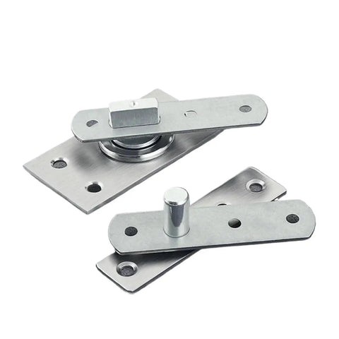 Beefy Heavy Duty Stainless Steel Pivot Hinge For Wood Doors Up And Down Murphy Door Systems Built To Last With Smooth Rotation And Easy Replacement Of Worn Hinges. Pair of stainless steel pivot hinges