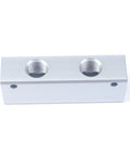 G One Quarter BSP Port 2 Way 4 Port Pneumatic Aluminum Manifold Block Splitter shown horizontally, featuring two visible threaded ports.