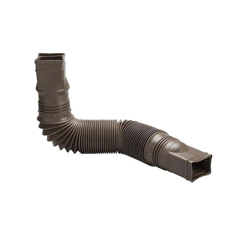 Two Pack Brown Flexible Downspout Extension Gutter Connector For Rainwater Drainage Fits Most 2x3 And 3x4 Downspouts Easy Bend