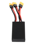 Premium Aluminum Alloy Heavy Duty Dual Battery Pack Switch Balancer with XT60 plugs, compact size for efficient power distribution.