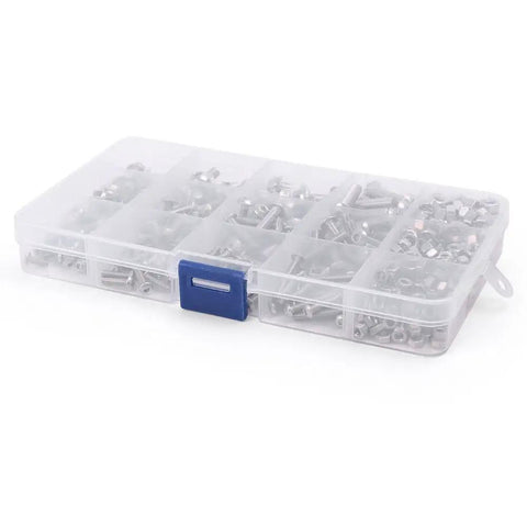 440 Piece M3 M4 M5 Hex Socket Button Head Bolts Screws Nuts Kit With Box Stainless Steel Heavy Duty Fasteners For Industrial And Construction Projects All In One Assorted Hardware Set in plastic organizer case
