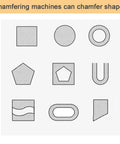 Chamfer shapes illustration showing various designs that Heavy Duty Pneumatic Chamfering Tool With Six Blades And Four Bearings can create.