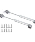 Heavy Duty 12 Inch Gas Strut Cabinet Lift Support Set Of 2 With Soft Close Lids Buffer. Includes mounting screws. Stainless steel.