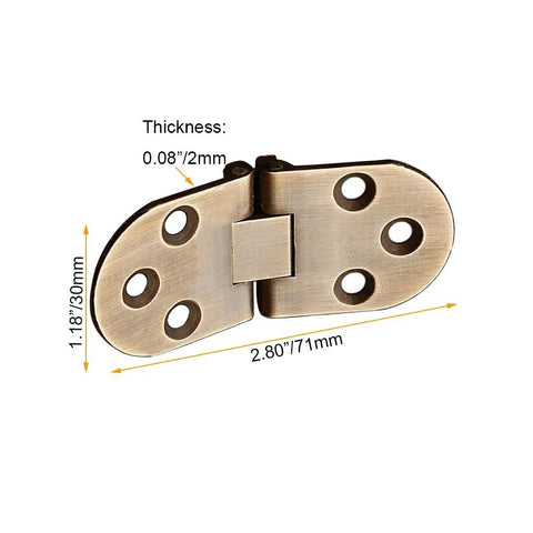 Heavy Duty Antique Brass 180 Degree Flip Top Hinges For Sewing Machine Tables And Folding Furniture No Sweat Setup Smooth Swing Pivot Hardware 2 Pack, 2.80 in size, 1.18 in thick.