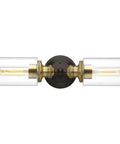 Two Light Clear Glass Farmhouse Bath Vanity Light In Antique Bronze Finish For Vintage Rustic Bathroom Decor Wall Mount Fixture