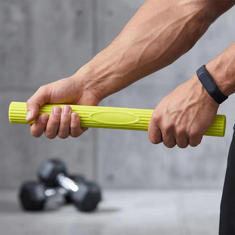 Wrist Strength Trainer Twist Bar For Real Grip Gains And Arm Power, durable green hand grip bar in use