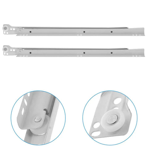 Two Pack Drawer Slides Replacement Rails For Cabinet Side Tracks 14 Inch Cold Rolled Steel Slides With Quiet Glide