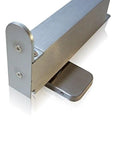 Hydraulic Self-Closing Concealed Door Closer For Wooden And Steel Doors Holds Open At 90 Degrees, metal finish, side view