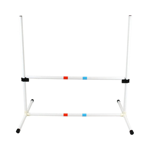 Adjustable bar jump from Dog Agility Starter Set With Hoop Jump, Weave Poles, And Bar Jump For Backyard Training