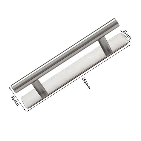 Self Adhesive Door Handle Pulls 2 Pack Aluminum Alloy Brushed Silver 150x25mm Sliding Door Handles For Cabinets Gates Garden Sheds No Drill Install Durable Water Resistant Easy Grip, 150mm handle