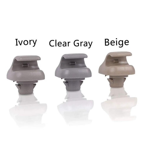 Ivory, Clear Gray, Beige Honda sun visor hook clips for Accord, Civic, CR-V, Pilot, Ridgeline; Beige Sun Visor Hook Clip Bracket Hanger